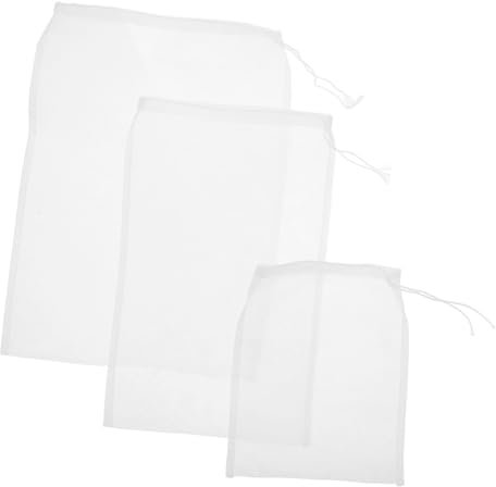 Cabilock 3pcs Squeeze Water Bag Filter Nut Milk Bag Cloth Strainer Mesh Strainer for Juicing Kitchen Food