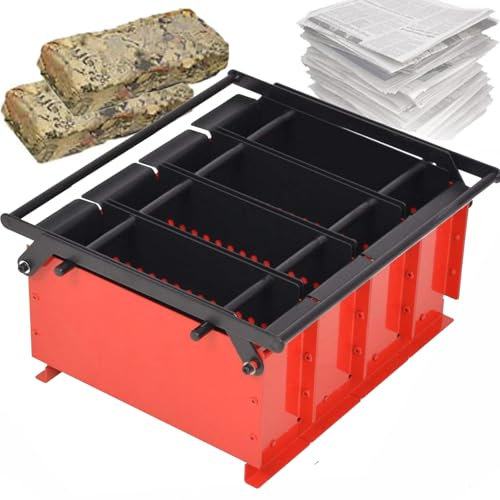 HpLNDas Prensa para Briquetas, Prensas de Fabricación de Papel, Prensa De Papel para 4 Briquetas, Máquina Compactadora Manual Periódico, Herramienta De Reciclaje Eficiente, 38 X 31 X 18 Cm