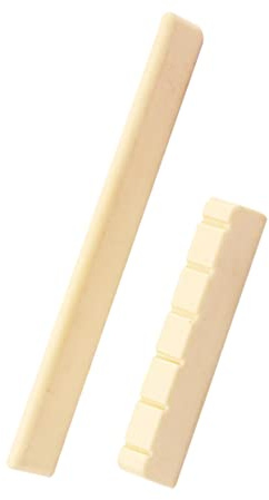 Vaguelly Gitarrensattel und Stegerset für Klassische Gitarren Leicht Zuschneidbar für Passform Verbessert Spielgefühl und Klang Gelb Zufälliger Stil