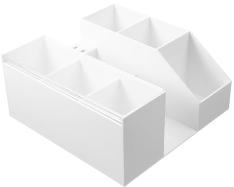 Wimpernwerkzeug Aufbewahrungsständer aus Acryl für Schminktisch und Salon | Weiße Pinzettenbox, Ordentliche Ablage für Badezimmer, Schützt Zubehör, Einfache Organisation, Modernes Design