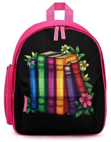 Read Book Colorful Mini Backpack Cute Shoulder Bag Lightweight Daypack for Travel Picnic Camping Pink-style