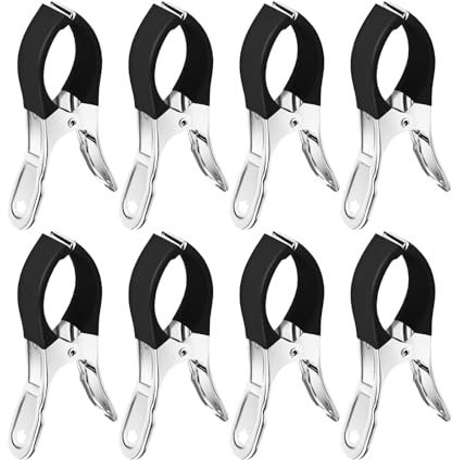 pclapora 8 Pièces Grosse Pince à Linge Acier Inoxydable, Pince Serviette Plage, Pinces à Serviettes de Bain, Clips de Transat, pour Serviette de Toilettes, Draps de Bain, Couverture, Vêtements