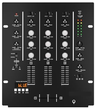 Mesa Mezclas DJ, Mezclador estéreo profesional de 4 canales con tarjeta de sonido Consola de mezclas for DJ KTV Stage en casa