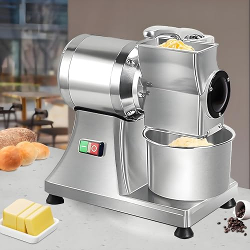 AityBuy Grattugia per Formaggio in Acciaio Inox, Grattugia Elettrica Rotante da 550 W, Trita Crusca di Pane, Produzione Oraria di 40 Kg/88,18 Libbre