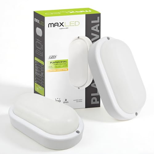 Maxled, Light is Led! 2x 8W LED-Vägglampa Inomhus 720LM LED Väggbelysning för Vägg Eller Tak 3000K Varmvit IP65 Vattentät Utomhus Belysning För Trappor Korridorer Badrum Garage Källare Balkonger