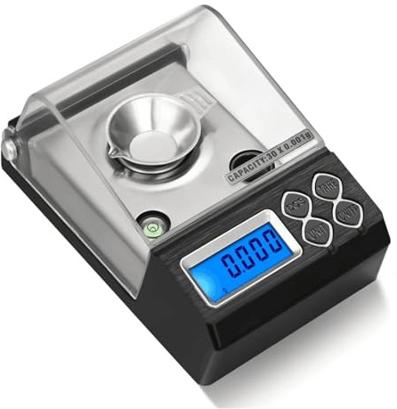 Digitalwaage, 0,001 g digitale Zählwaage, 20 g, 30 g, 50 g, 0,001 g Präzisions-tragbare elektronische Schmuckwaage, Goldkeim-Medizinwaage(20g 0.001g)