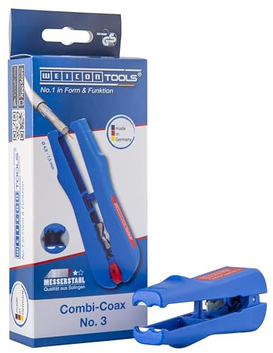 WEICON TOOLS 52000003 Combi-Coax No. 3 Abisolierer für Antennen- und Übertragungskabel, blau/rot, 125mm