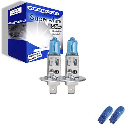 55w Super White Xenon High-Main-Full beam upgrade HeadLight Bulbs PEUGEOT 307 SW D 03.02->