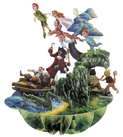 SANTORO Pirueta, Tarjeta De Felicitación Emergente 3D - Peter Pan - Para Niños, Para Él, Para Ella, Cumpleaños