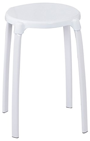 RIDDER Assistent A1050101 Bad-Hocker rund, Rundhocker, Hocker, Eco, weiß