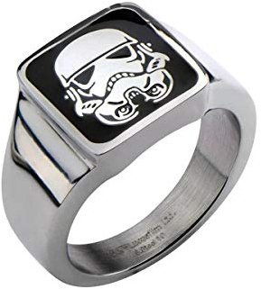 INOX Star Wars Ring Rebel-Symbol Edelstahl Rot