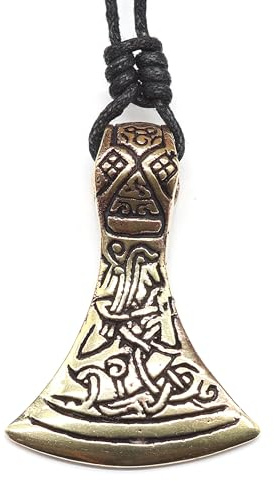 Drachensilber Keltische Axt Schmuck Kette Mammenaxt Bronze Anhänger Halskette Nachbildung Grabfund inkl. Band Wikinger Kelten Schmuck