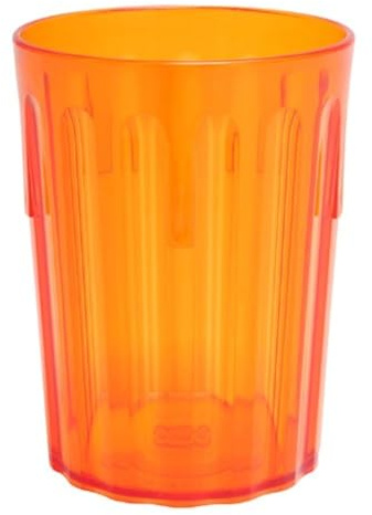 Harfield Translucent Orange Tumblers 250ml/25cl (Pack of 4) Unbreakable Reusable BPA Free Copolyester Cups