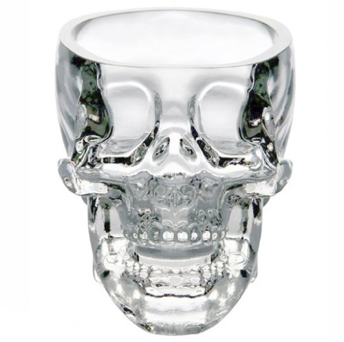 Bicchiere da vino/tazza di vetro con design a teschio, per casa/bar/feste, da 73 ml