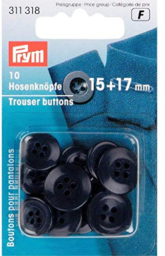Prym 311318 Hosenknöpfe 15 + 17 mm dunkelblau