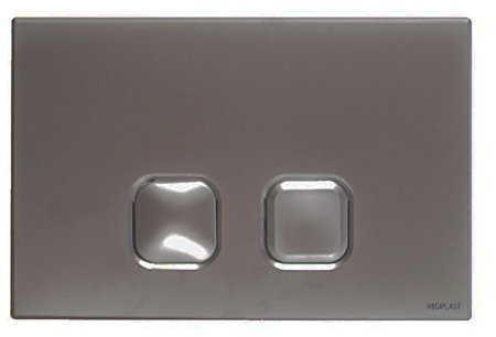 Regiplast - Plaque de chasse d'eau - Plaque de commande PLAIN - Double chasse 3/6L - Chromé mat -