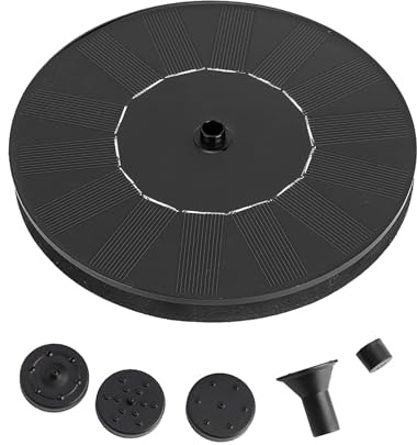Zerodis Solar Springbrunnen Pumpe - Solarbrunnen für Gartenteich Aquarium Fontäne Vogeltränke - 1.4W 180L/H - Schwarz