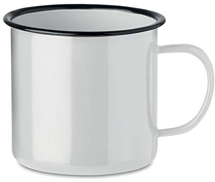 noTrash2003 Kaffeetasse Becher Mug Coffee Trinkbecher Emaille-Becher Vintage Look je 350 ml versch. Farben und Mengen (Weiß, 4er Set)
