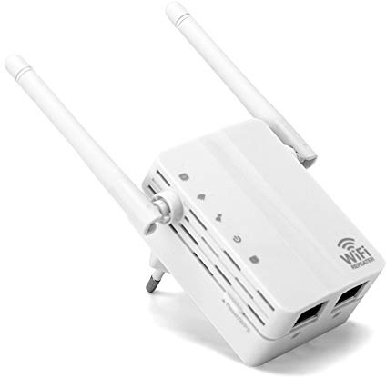 Phoenix Technologies - Repetidor WiFi 300 Mbps | Amplificador de Señal con 2 Antenas 2dbi | 3 Modos: Repetidor, Enrutador, Punto de Acceso | 2 Puertos Ethernet RJ45, Blanco