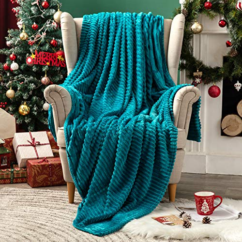 MIULEE Mantas para Sofa Manta Termica Terciopelo Mantilla Felpa para Cama Mantas Polar Súper Suave y Cálida para Bebe Perro Mascota Habitacion Dormitorio 1 Pieza 125x150 cm Agua Azul