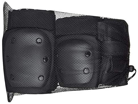 6 in 1 Profi Schutzausrüstung Knieschoner Protektoren Set für Kinder & Erwachsene, Verstellbar Knieschoner Ellenbogenschützer Handgelenkschoner für Radfahren Roller BMX Skateboard (Schwarz, M)