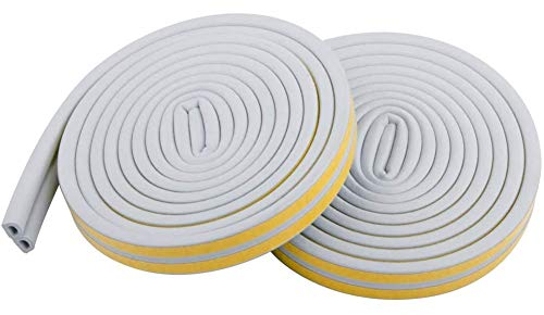 Dichtung Tür Fensterdichtung Schaumstoff, 10M Dichtungsband selbstklebend Türdichtung Fenster Zugluftstopper für Türen Windows Weather Stripping [Mehrfachauswahl],Grau,D type