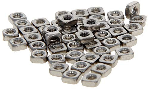 MroMax Tuercas cuadradas M3 x 5,4 x 2,4 mm, tuercas de rosca, tuercas de rosca, herramientas de cierre, acero inoxidable 304, tono plateado, 25 unidades