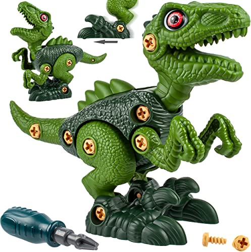 alles-meine.de GmbH Dinosaurier - zum Schrauben & Bauen - mit Werkzeug - Schraubenzieher - Tyrannosaurus Rex - Bauen + Konstruieren - für Kinder/Bausatz für Kleinkinder - erste..