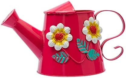 KRASS Annaffiatoio in Metallo 3L Secchio per Annaffiare in Ferro Latta per Irrigazione da Giardino Secchio per Irrigazione A Pioggia Annaffiatoio per Decorazione Vintage All'aperto,Rosso,Collector88