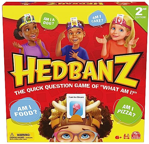 Hedbanz 2nd Edition Picture Guessing Board Game Family Games & Kids’ Games for Kids Aged 6 and up
