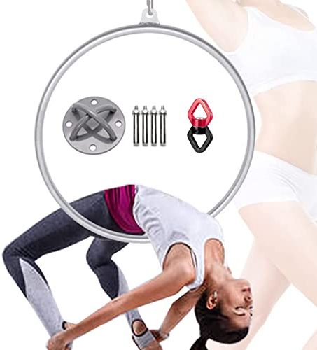 Lyra Hoop-Set 33/35/37, Indoor-Fitness-Yoga-Aerial-Hoop mit Zubehör, Luftakrobatik-Edelstahlring für Kinder und Erwachsene
