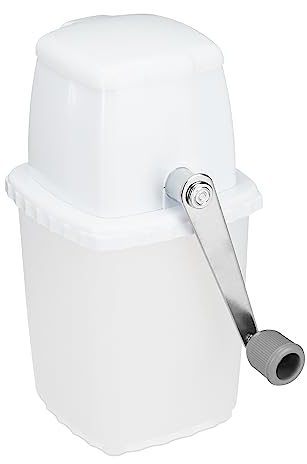 Relaxdays Picadora Hielo Uso Manual, Granizadora con Manivela, Picahielos para Granizados, Coctelería, Bar, Blanco/Gris