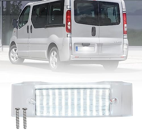 Nslumo 1 Stück weiße LED-Lizenznummernschildbeleuchtung für N.issan NV300 Primaster für Vauxhall Opel Vivaro A B für Re.nault Trafic II III für Fia.t Talento