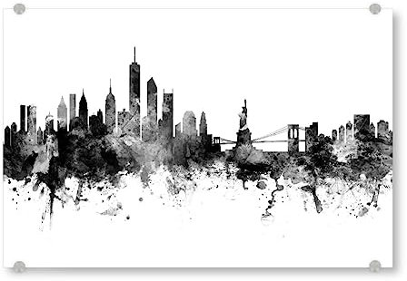 artboxONE Acrylglasbild 120x80 cm Städte New York Skyline Schwarz - Bild New York malerei New York