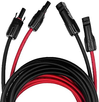 Offgridtec Solar-Verlängerungskabel, PV-Stecker zu PV-Stecker, 6mm² verzinnte Kupferlitze, doppelt isoliert, XLPO, TÜV SÜD EN50618-zertifiziert, UV-beständig, für Photovoltaikanlagen (5m, Rot/Schwarz)