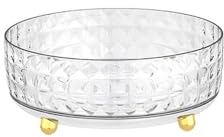 Lazy Susan Drehteller, um 360 ° drehbar, Aufbewahrung drehbares Gewürzregal, Kosmetik-Make-up-Organizer für Küchenschrank, Speisekammer, Kühlschrank, Arbeitsplatte, Büro, Badezimmer, transparent