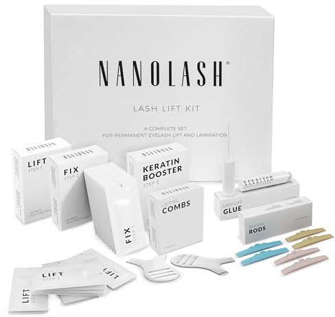 Wimpernlifting und Wimpernlaminierung Set Nanolash - professionelles Wimpernlifting-Set, DIY-Set für das Wimpernlifting zu Hause und im Salon, DIY-Wimpernlaminierung