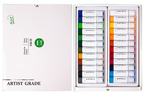 HUANIZI Soft Solid Gouache Paint Sticks Drawing Art Washable For Kids Students Artists Painter Washable Tempera Paint Sticks Professional For Kids Adults Artists Classroom Art