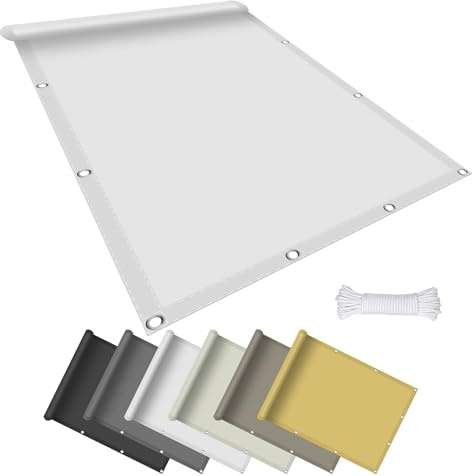 Sonnensegel Nach Maß mit Ösen 80 x 180 cm Sonnensegel Wasserdicht 95% UV Schutz Reißfestes Polyester-Gewebe für Terrasse Garten Balkon, Weiß