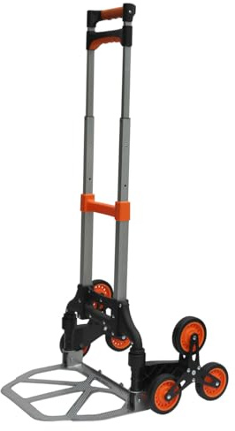 Workhorse Compact Aluminum Stair Climber Sack Truck - 30/60kg Capacity | Tri-Wheel | Foldable Hand Truck with 6 wheels | Lightweight Sack Trolley for Indoor and Outdoor Use