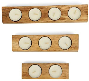 BestLoft Teelichthalter Holz Deko Wohnzimmer Hochzeitsdeko Weihnachtsdeko Tischdeko Kerzenständer Party Deko Hochzeit Deko Wohnzimmer Deko Weihnachten Deko Candle Holder (Set (Klein + Mittel + Groß))