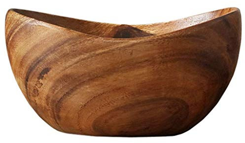 WOTZOV Cuencos Grandes de Madera para Frutas, ensaladera, Bandeja para Frutas, Plato Dim Sum, Cuenco Creativo para Pasta de Madera Maciza en Forma de Barco, Cocina casera de Mad