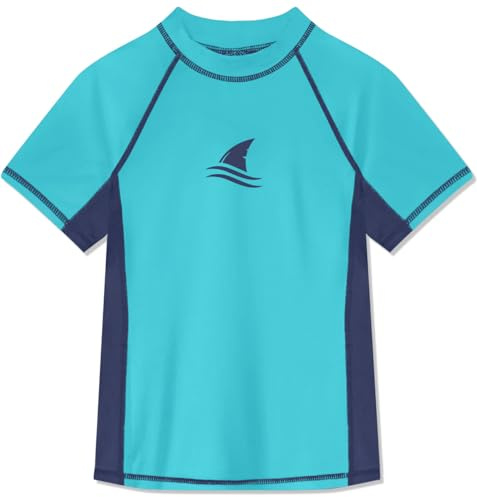 Glimnerize Rashguard-Shirts für Jungen, LSF 50+, Sonnenschutz, Angeln, Wasser, Strand, Surfen, Bademode, 3–14 Jahre, Cape Dolphin A2, 130 cm