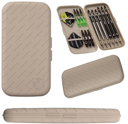 Harrows Darts Case Slim Case | Das kleinste und leichteste 6-Dart-Etui der Welt | Dart-Halter | Dart-Etui für 3 Darts und 6 Darts | Robuste Hydrocarbon-Konstruktion (Beige)