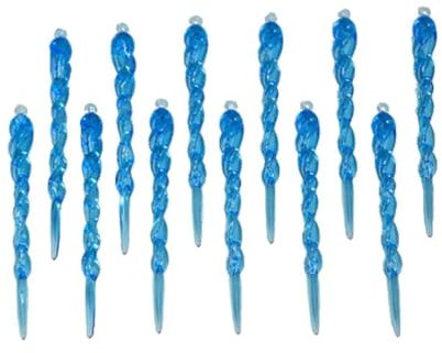 Icicle Ornaments For Christmas Tree, Plastic Crystal Glass Icicle Ornaments, Tree Hanging Drop Christmas Decorations For Tre