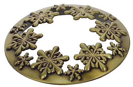 Lurrose Christmas Snowflake Candle Jar Lid 8.2cm Decorative Hollow Metal Cover with Heat Preservation for 7.3-8.1cm Diameter Candle Cups for Holiday Use