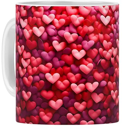 Youngwier Tazze da caffè di San, tazze a forma di cuore con decorazioni di San | Tazza a cuore Tazza da caffè Tazza in ceramica | Tazzine da caffè espresso Decorazioni da scrivania, Tazza da caffè da