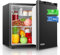 Mini Fridge 46L, E Energy Rating, Table Top Fridge, Reversible Door, Adjustable temperature, Built in Ice Box, Compact Wine&Beers Cooling, Black