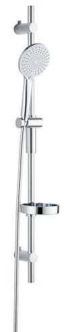 Marco Mammoliti | Saliscendi douche Kruzia en métal avec douche 3 jets et porte-savon en ABS, 91 x 15 x 8,9 cm
