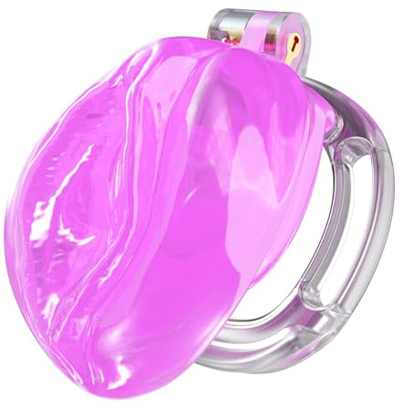 Male Soft Silicone Chastity Cage – 4 Selectable Ring Sizes, Flexible Penis Cage with Chastity Belt & Invisible Lock, 3D Realistic Micro Cage for Sissy Men, Adult Sex Toy
